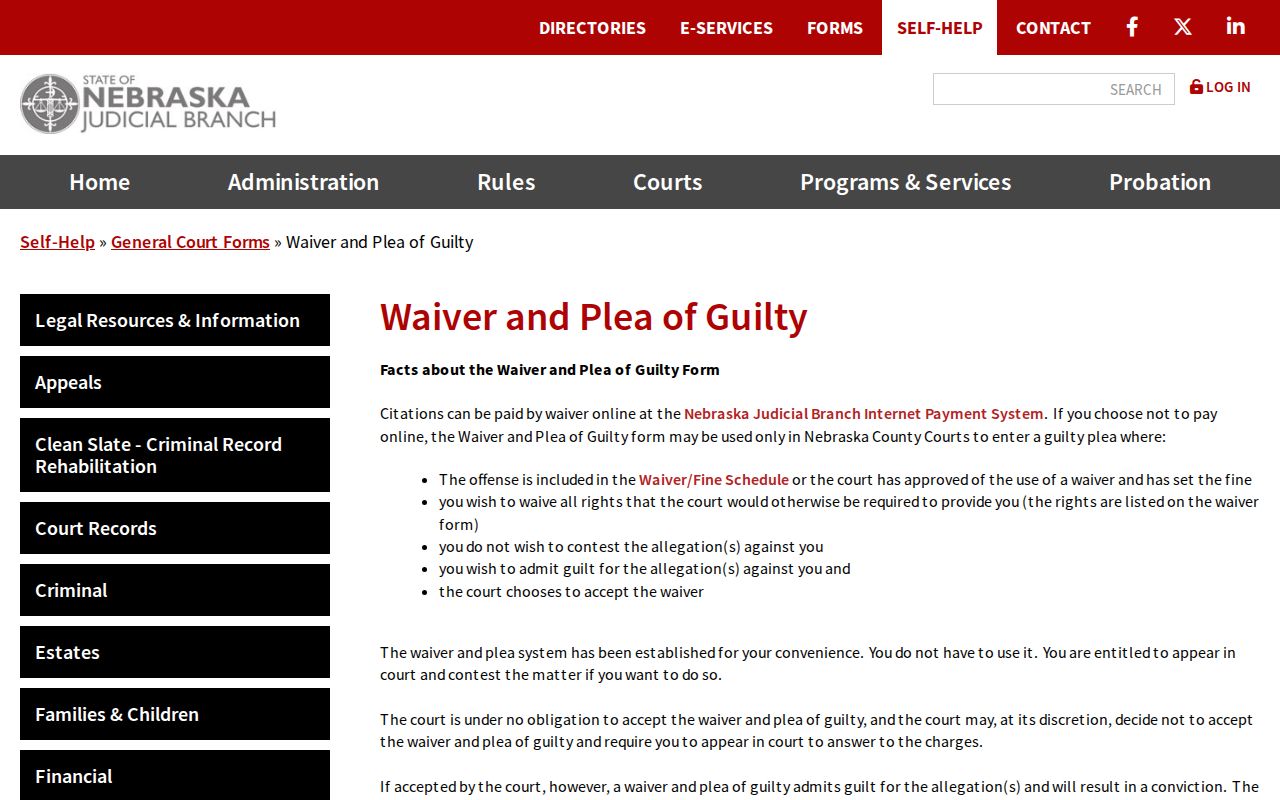 Platte County traffic warrant waiver and plea instructions