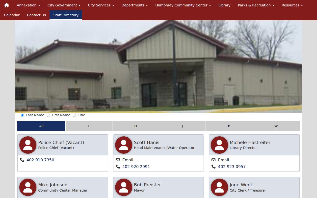 Humphrey police contact for Humphrey warrant records