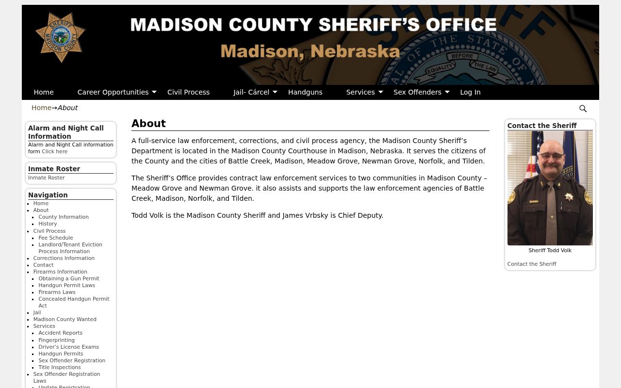 Newman Grove contracted policing and warrant record route